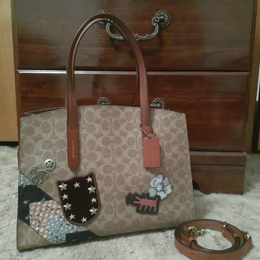 New Coach X Keith Haring Signature Charlie Carryall ~ Tan/Rust